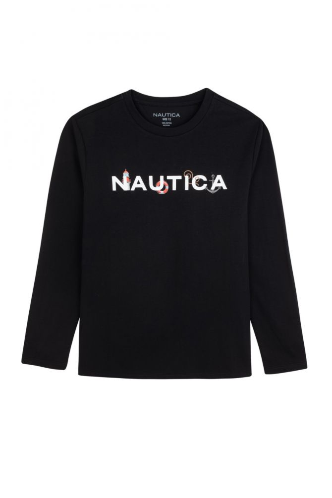 טי שירט Nautica עם הדפס לילדים