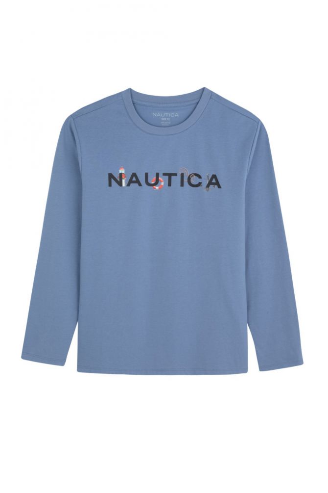 טי שירט Nautica עם הדפס לילדים