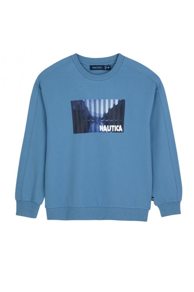 סווטשירט Nautica לילדים עם הדפס צבעוני