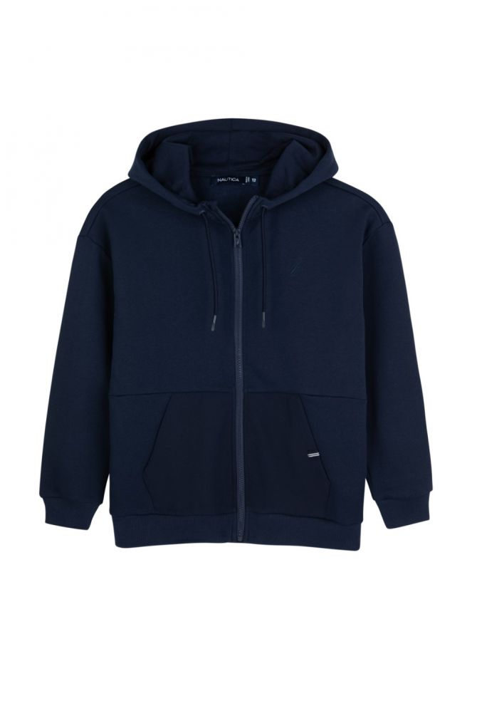 סווטשירט Nautica עם קפוצ’ון ורוכסן לילדים