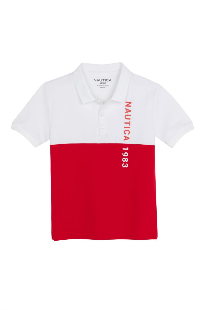 חולצת פולו קולור-בלוק עם כפתורים בצווארון לילדים (2-12)