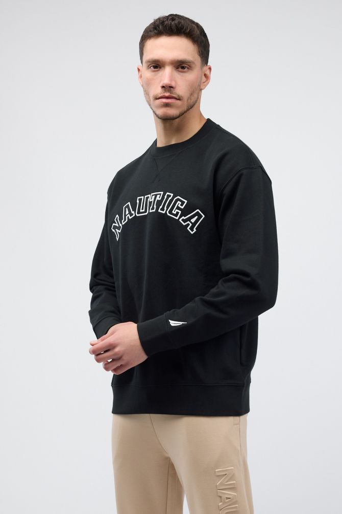 סווטשירט Nautica עם לוגו רקום לגברים