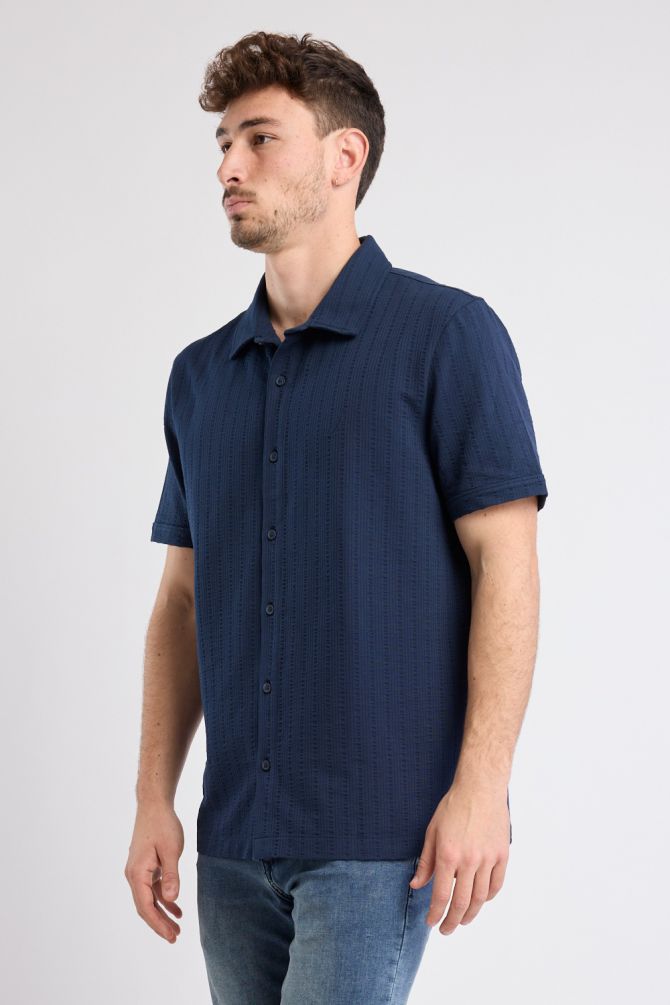 חולצה מכופתרת NAUTICA קצרה דוגמת פסים לגברים