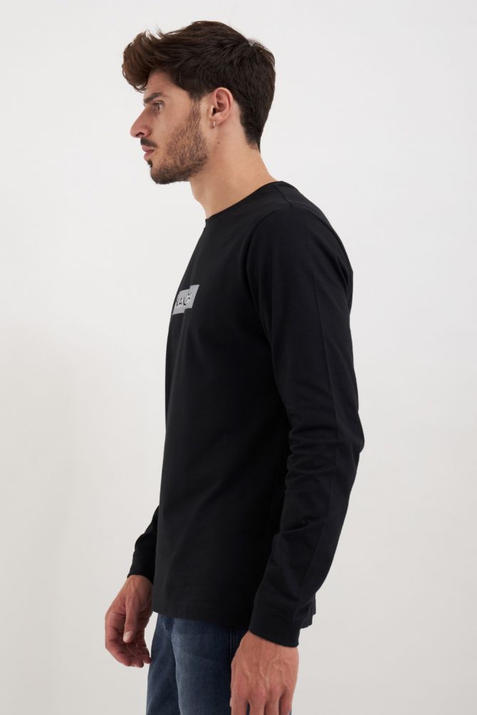 חולצת טי שירט ארוכה עם הדפס לוגו נאוטיקה גראז’