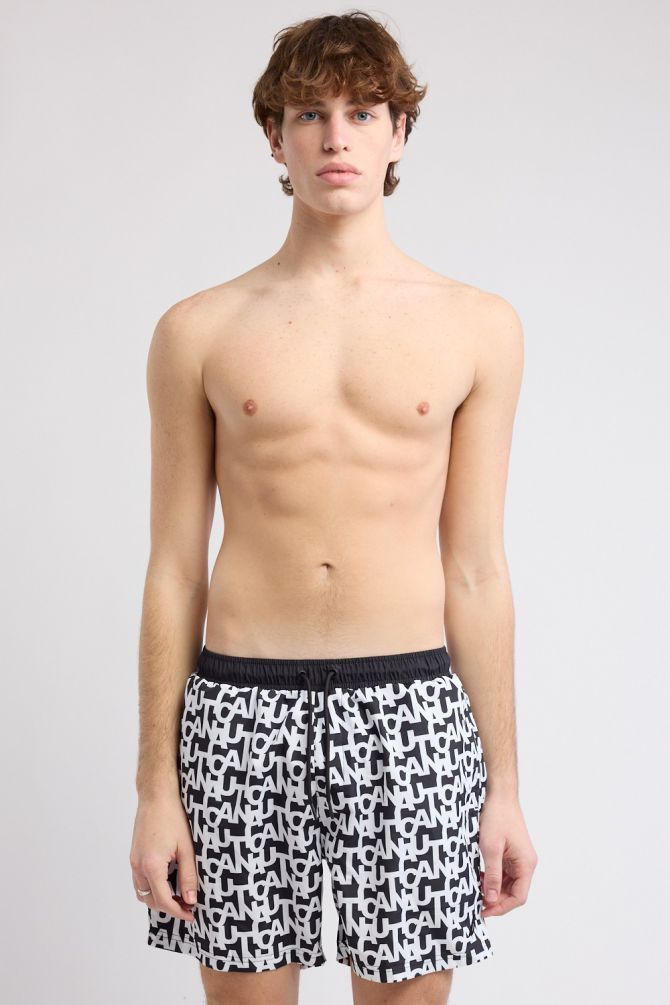 מכנסי בגד ים Nautica לגברים עם דוגמת לוגו