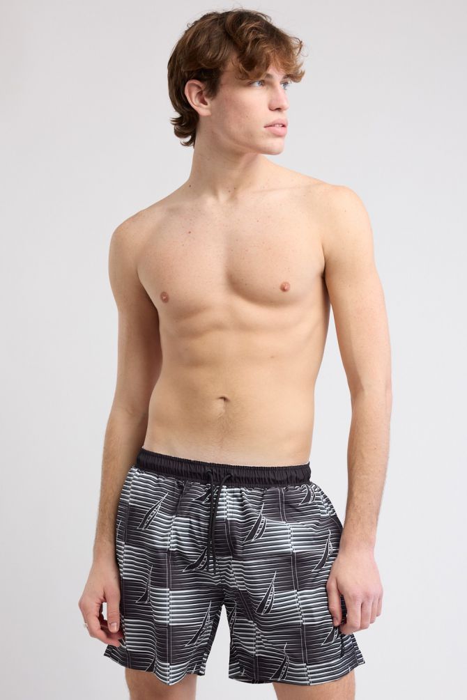 מכנסי בגד ים Nautica לגברים עם דוגמת מפרשיות