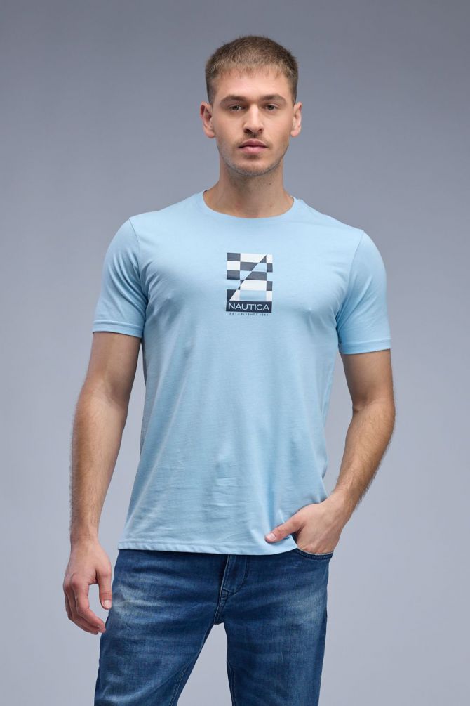 טי שירט קצרה עם הדפס Nautica לגברים