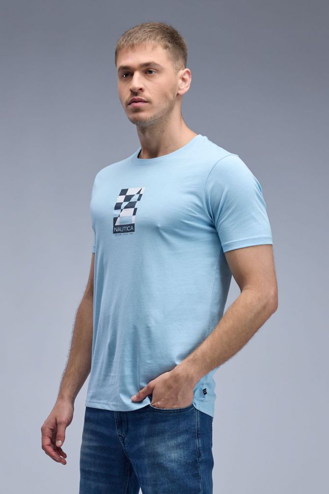 טי שירט קצרה עם הדפס Nautica לגברים