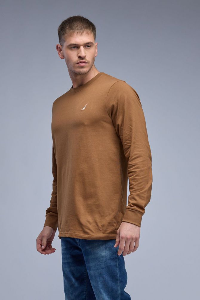 טי שירט ארוכה Nautica עם לוגו רקום לגברים