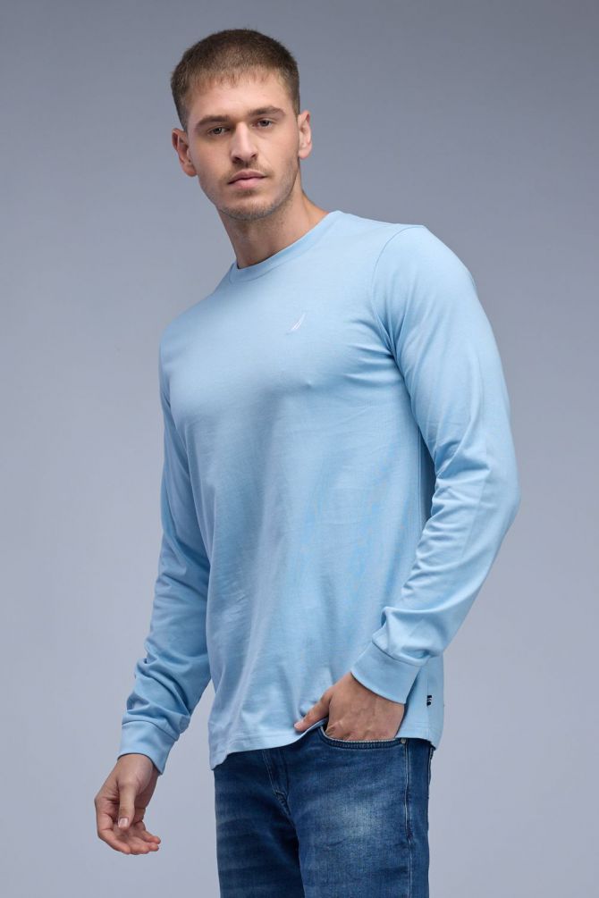 טי שירט ארוכה Nautica עם לוגו רקום לגברים