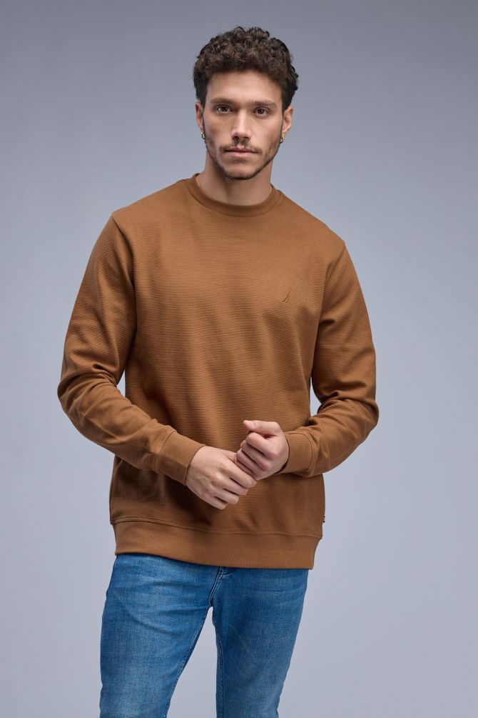 סווטשירט עם טקסטורה Nautica לגברים