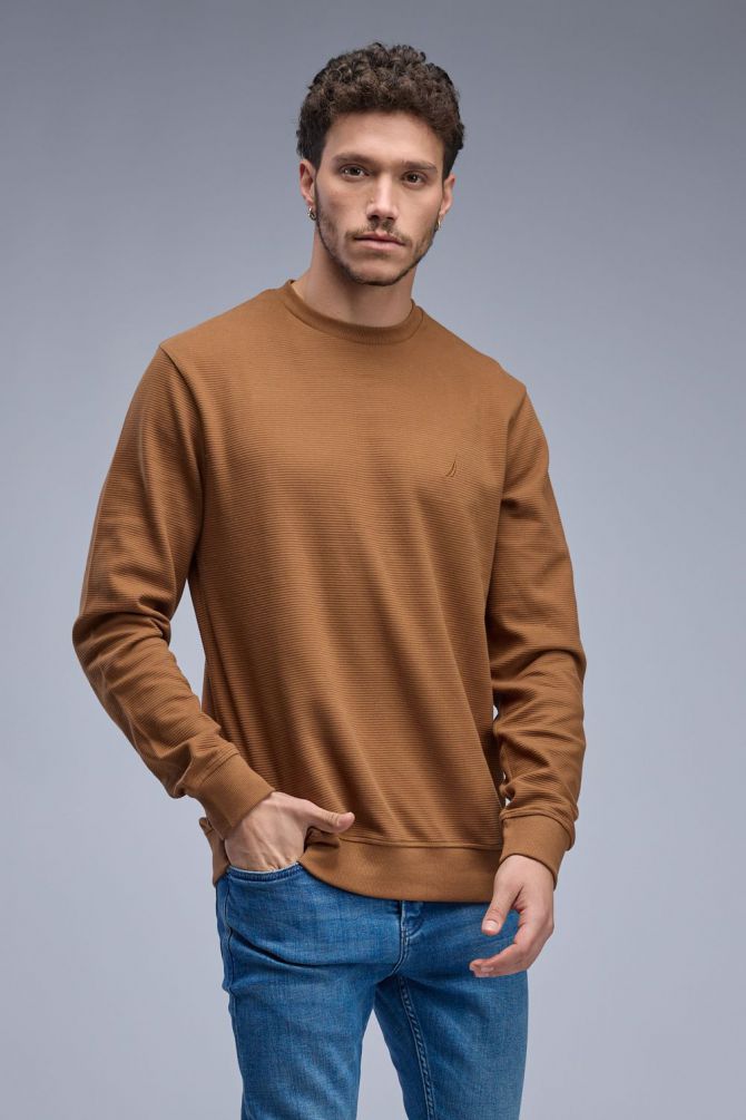 סווטשירט עם טקסטורה Nautica לגברים