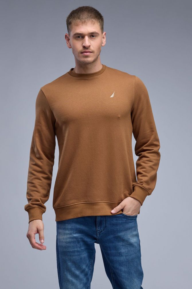 סווטשירט חלק עם לוגו Nautica לגברים