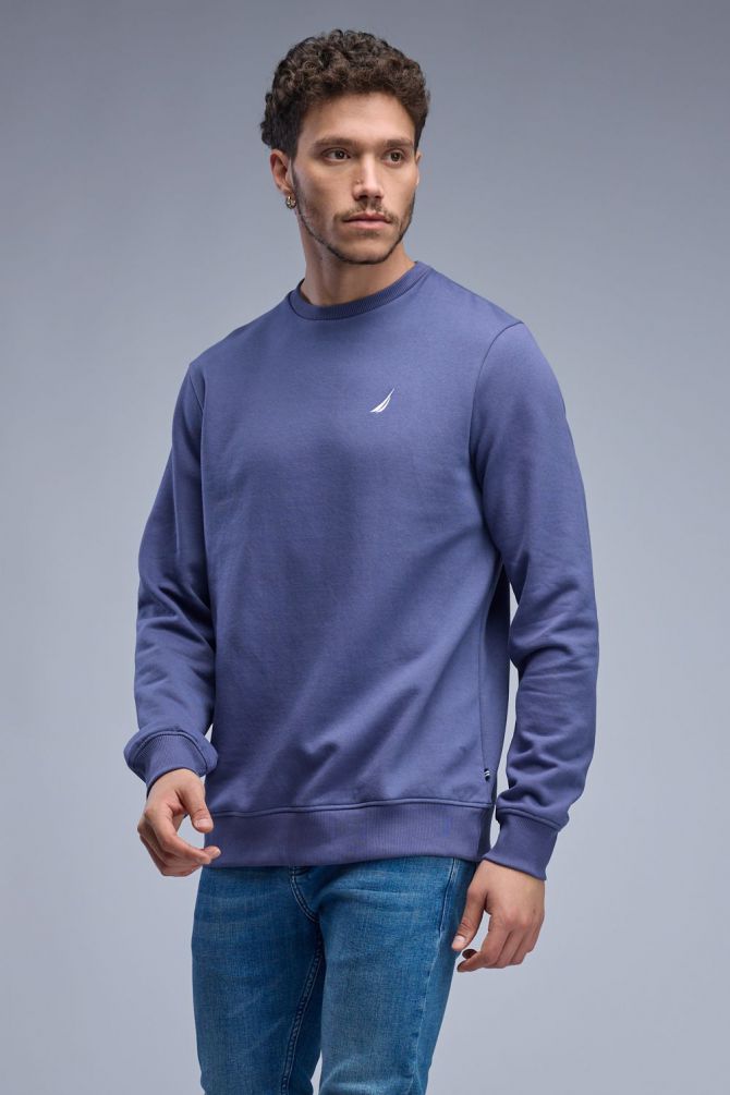 סווטשירט חלק עם לוגו Nautica לגברים