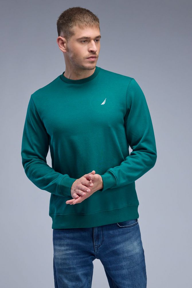 סווטשירט חלק עם לוגו Nautica לגברים