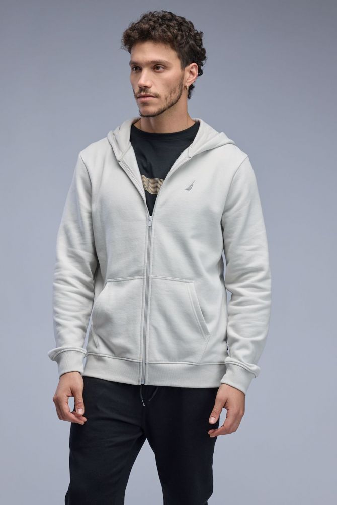 סווטשירט Nautica עם קפוצ’ון ורוכסן לגברים