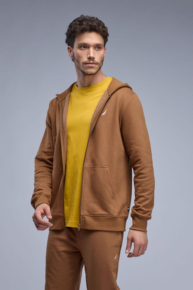 סווטשירט Nautica עם קפוצ’ון ורוכסן לגברים