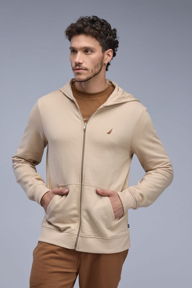 סווטשירט Nautica עם קפוצ’ון ורוכסן לגברים