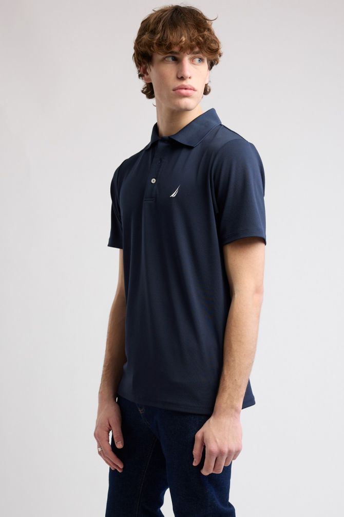 חולצת פולו Nautica קצרה עם לוגו רקום לגברים