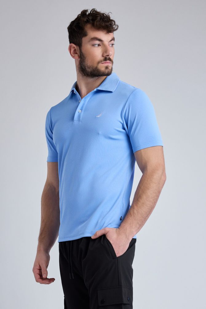 חולצת פולו Nautica קצרה עם לוגו רקום לגברים