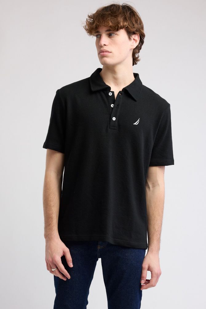 חולצת פולו Nautica קצרה עם לוגו רקום גברים