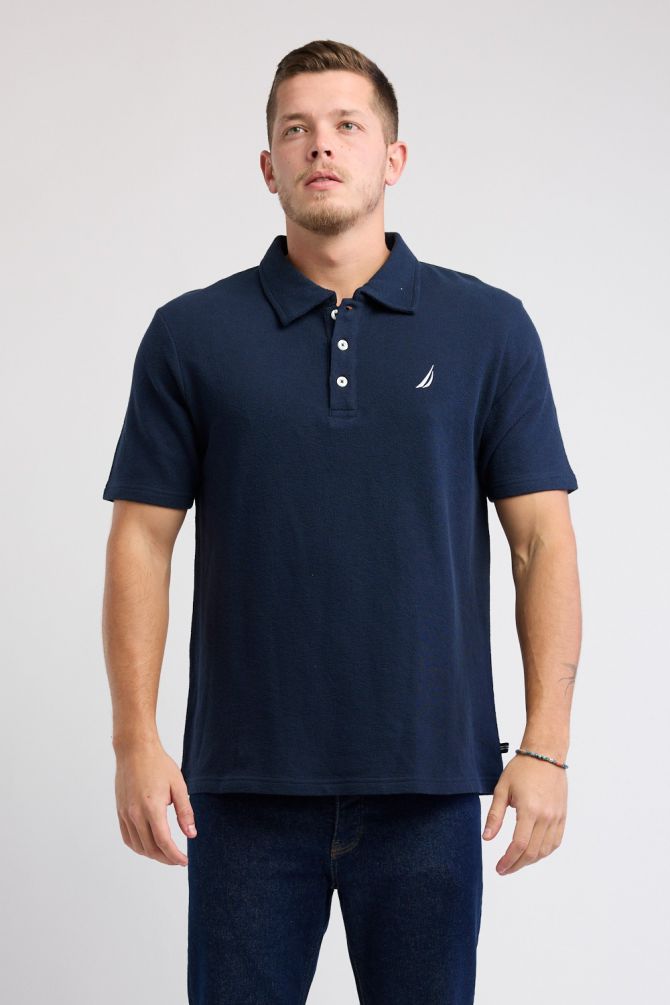 חולצת פולו Nautica קצרה עם לוגו רקום גברים