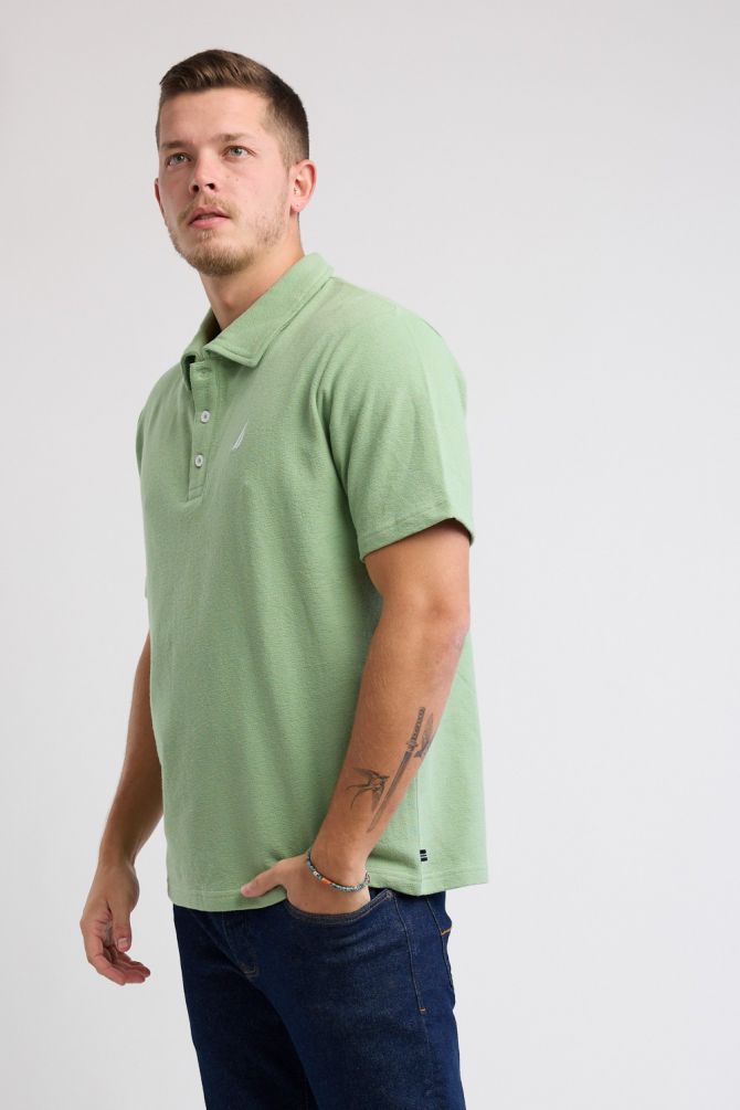 חולצת פולו Nautica קצרה עם לוגו רקום גברים