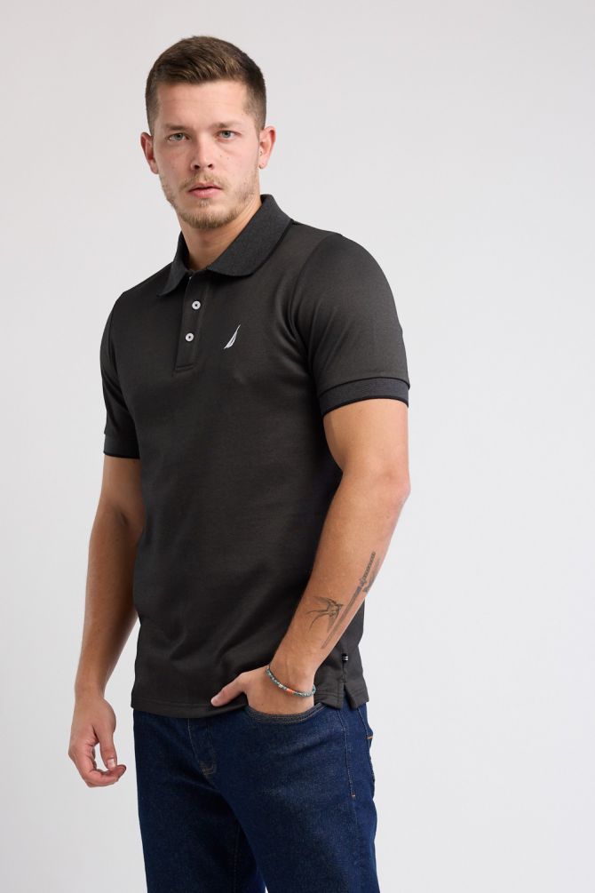 חולצת פולו Nautica קצרה עם לוגו רקום גברים