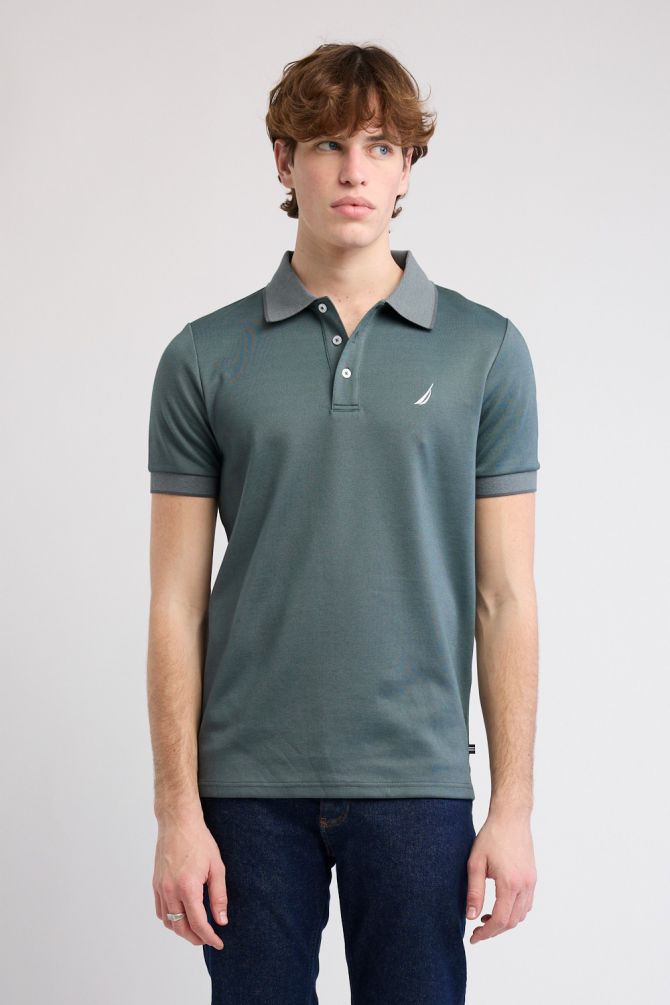 חולצת פולו Nautica קצרה עם לוגו רקום גברים