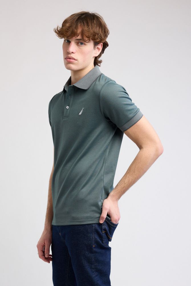 חולצת פולו Nautica קצרה עם לוגו רקום גברים