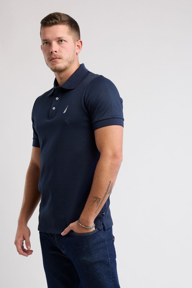 חולצת פולו Nautica קצרה עם לוגו רקום גברים