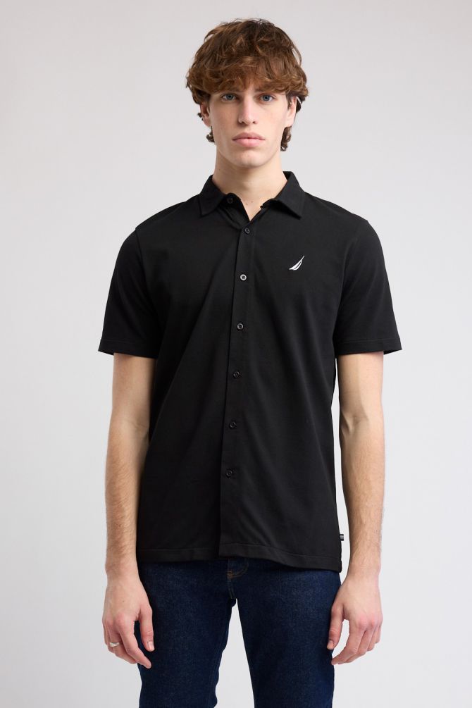 חולצה מכופתרת קצרה עם לוגו Nautica לגברים