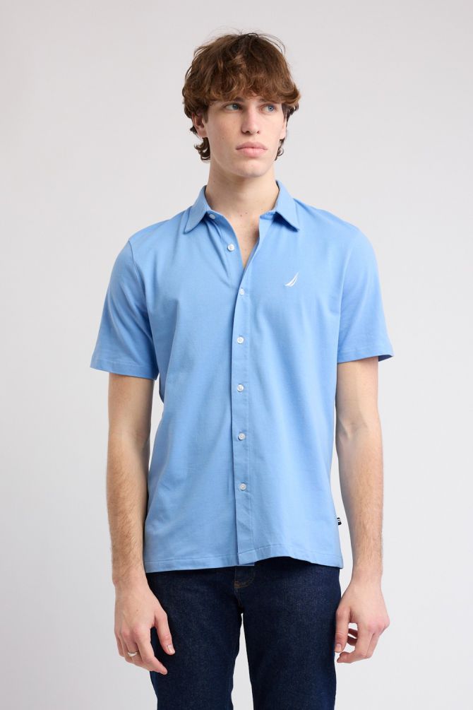 חולצה מכופתרת קצרה עם לוגו Nautica לגברים