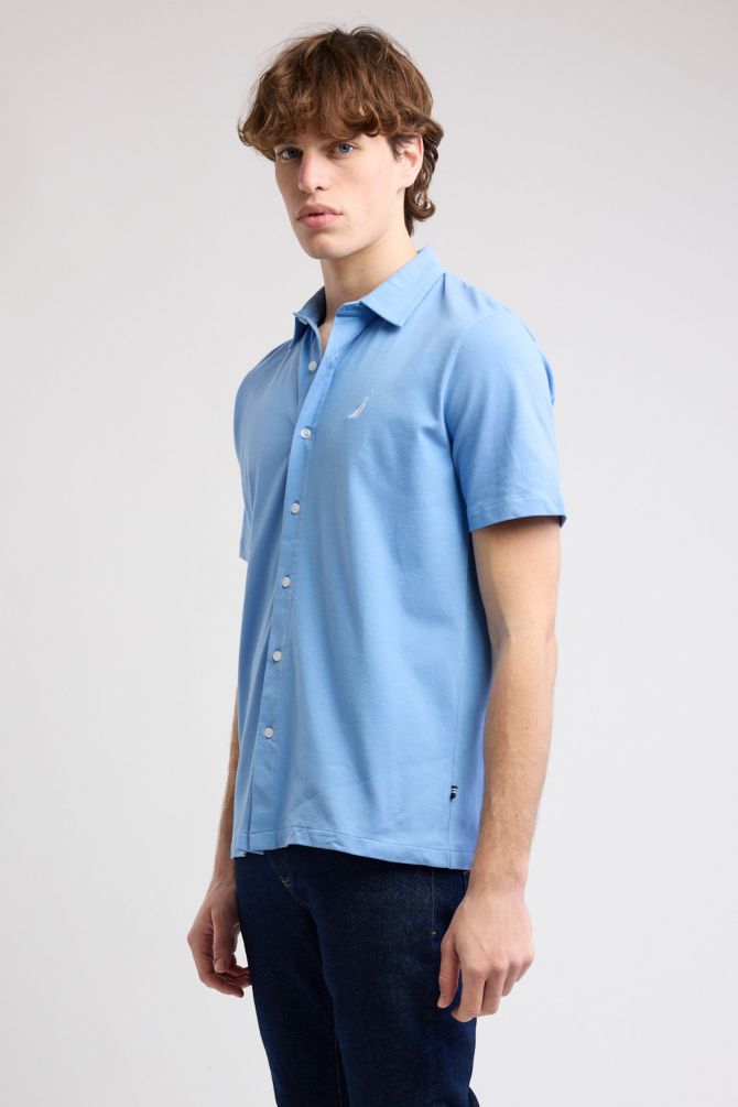 חולצה מכופתרת קצרה עם לוגו Nautica לגברים