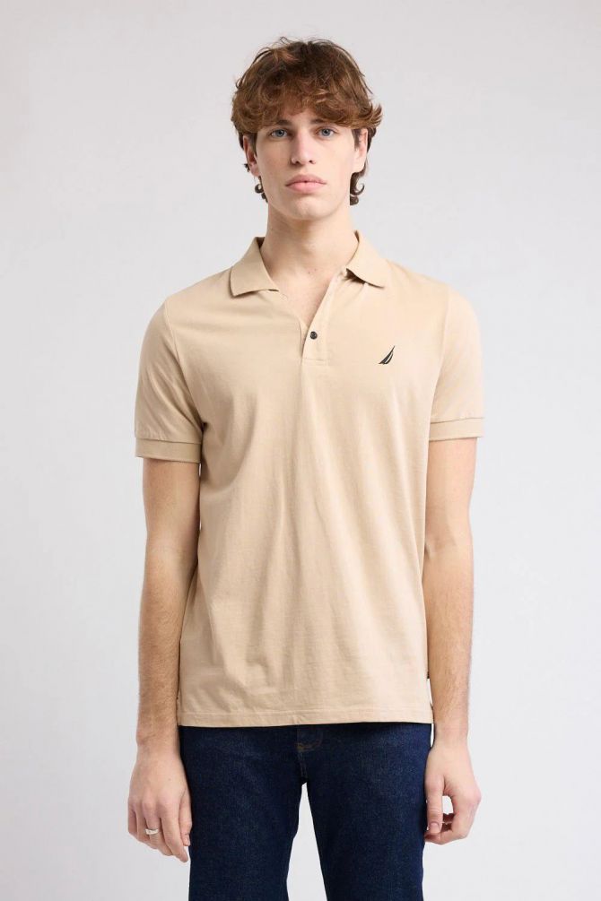 חולצת פולו Nautica קצרה עם לוגו רקום גברים