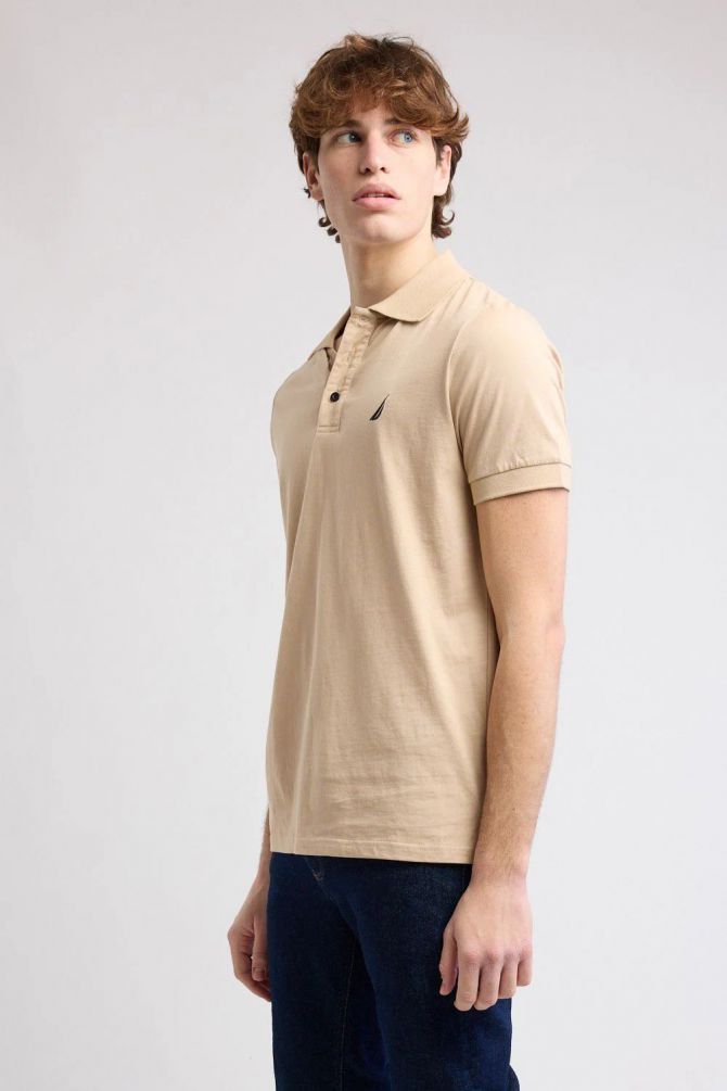 חולצת פולו Nautica קצרה עם לוגו רקום גברים