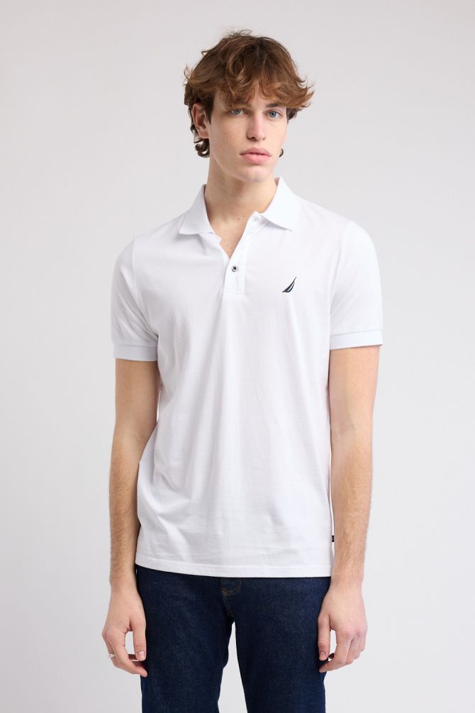 חולצת פולו Nautica קצרה עם לוגו רקום גברים