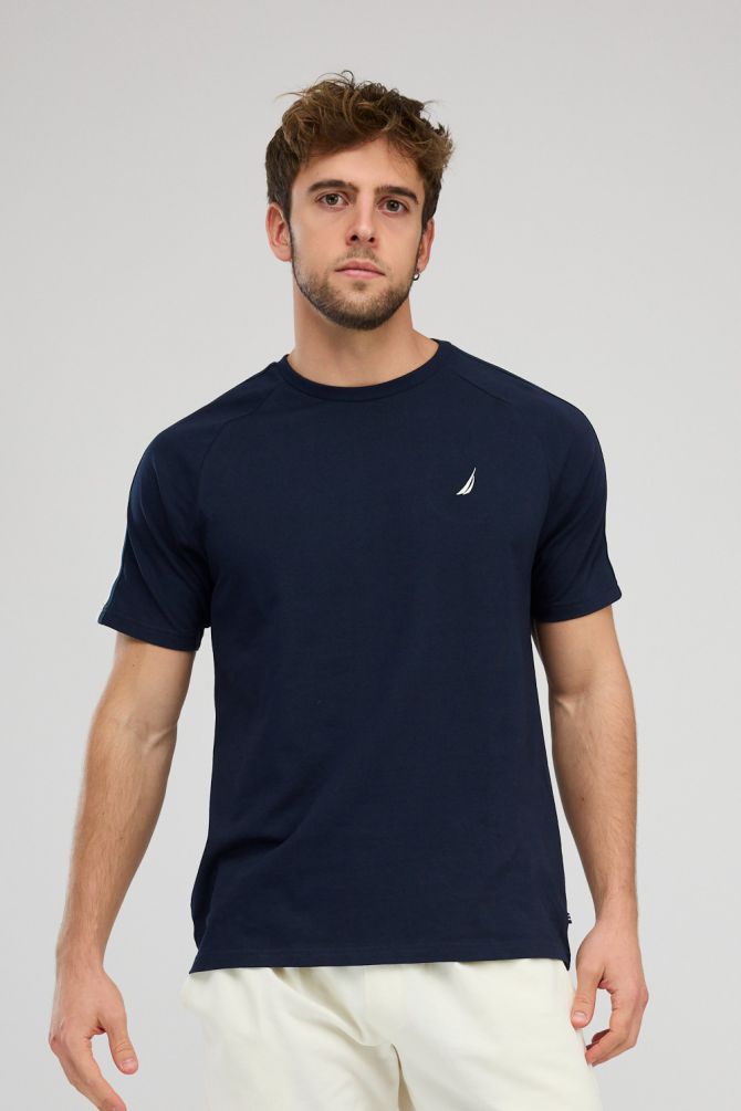 חולצת טי-שירט פסים קצרה לגברים