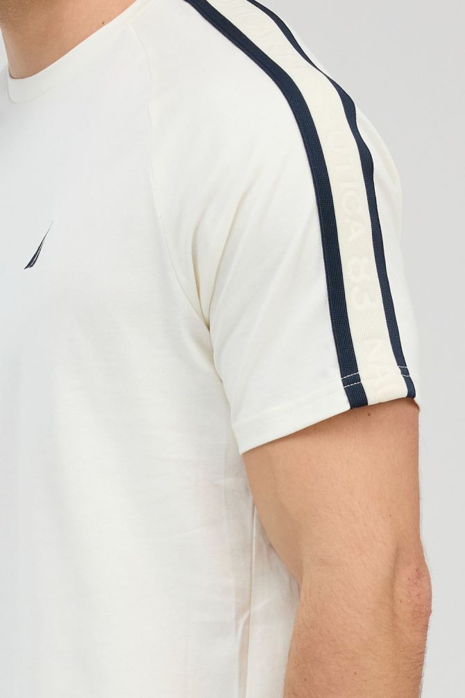 חולצת טי-שירט פסים קצרה לגברים