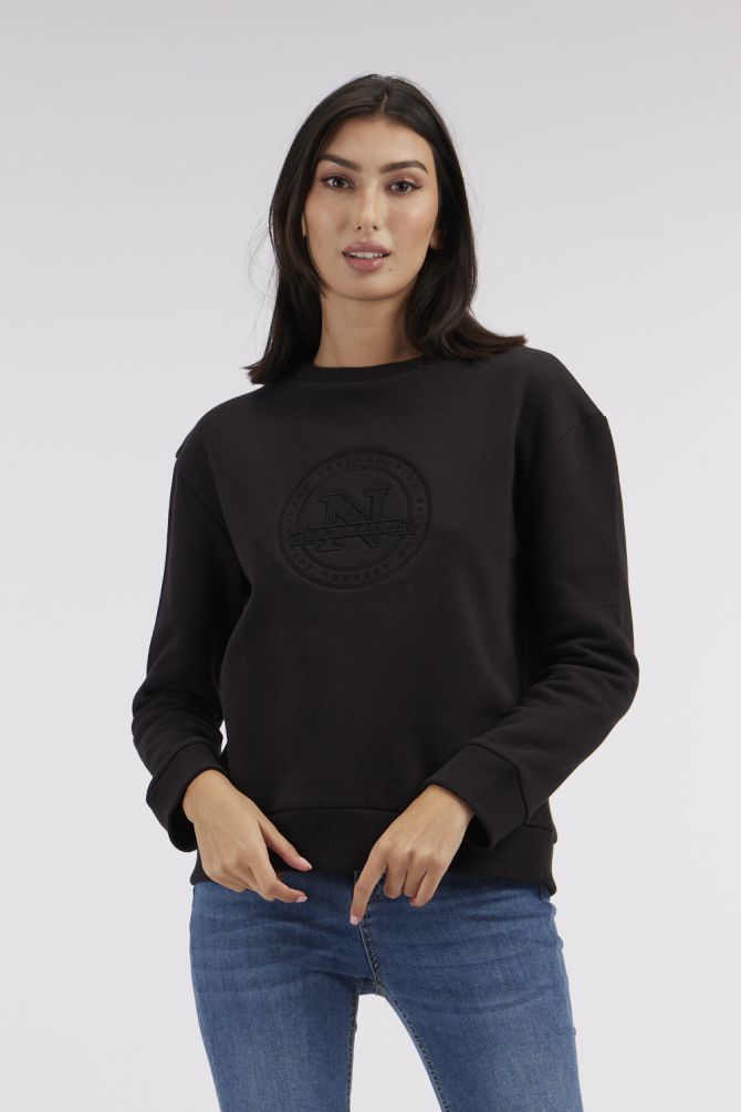 סווטשירט עם לוגו רקמה לנשים