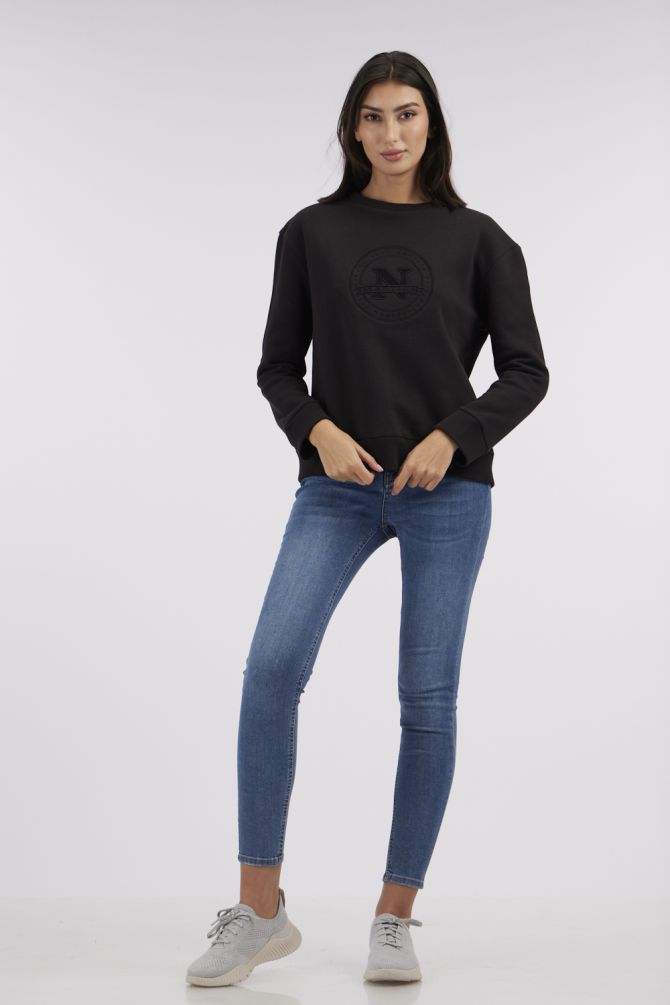 סווטשירט עם לוגו רקמה לנשים