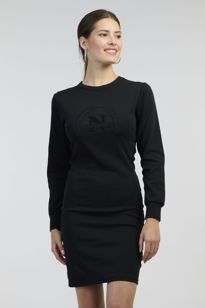 שמלה צמודה לוגו רקום