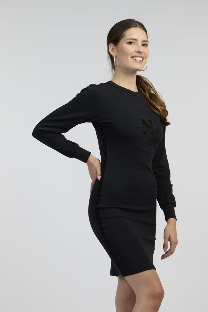 שמלה צמודה לוגו רקום