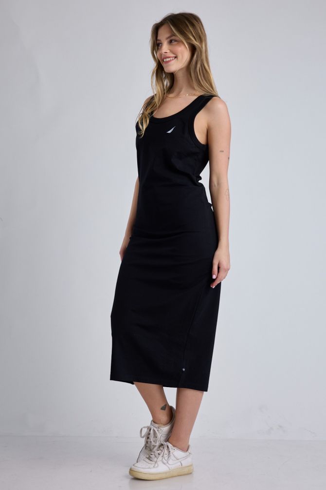 שמלת מקסי Nautica עם לוגו רקום לנשים