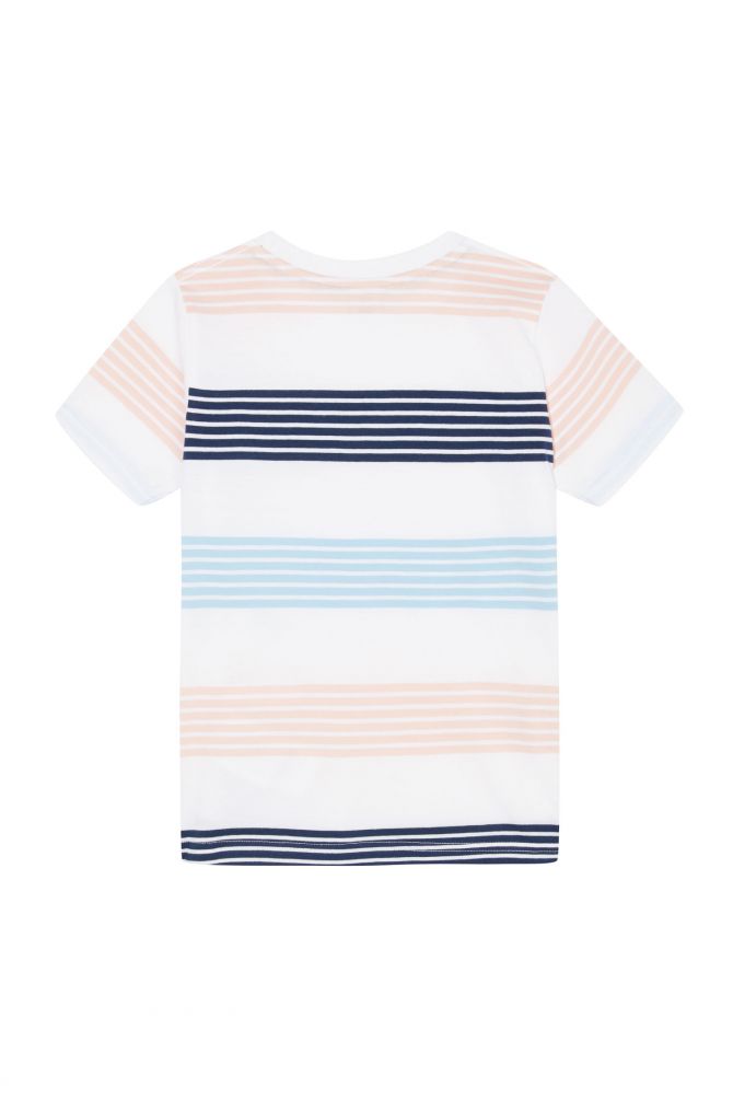 חולצה בהדפס פסים עם לוגו לילדים