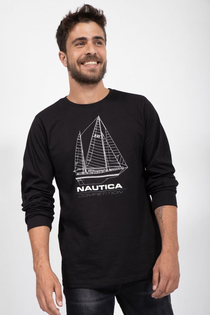 טי שירט עם הדפס מפרשית