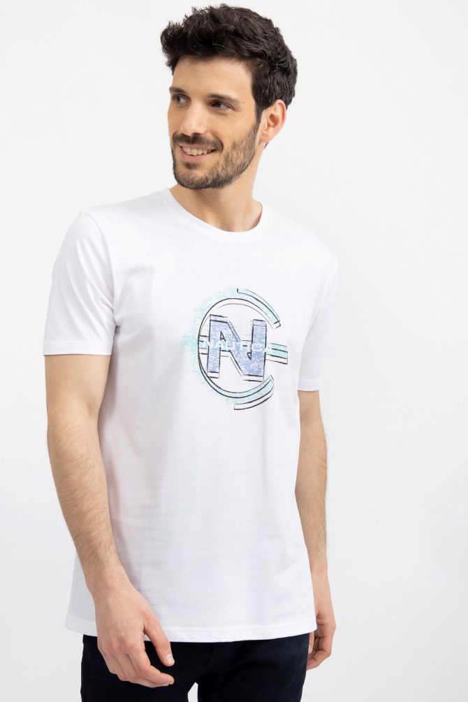טי שירט אייקון N במראה גלים