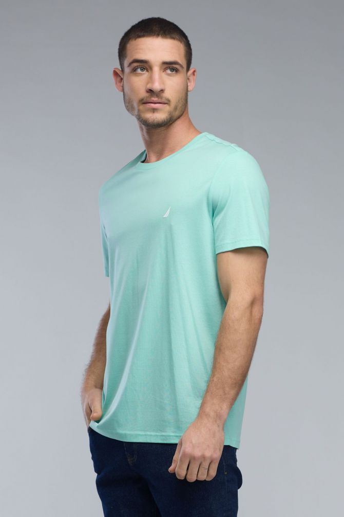 טי שירט עם שרוולים קצרים ולוגו Nautica לגברים