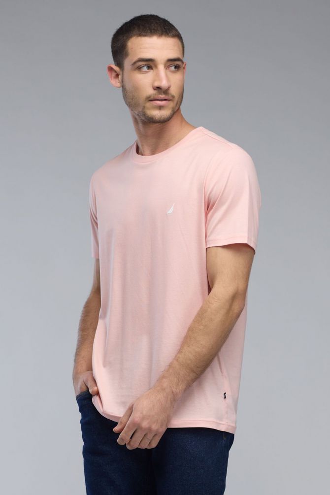 טי שירט עם שרוולים קצרים ולוגו Nautica לגברים