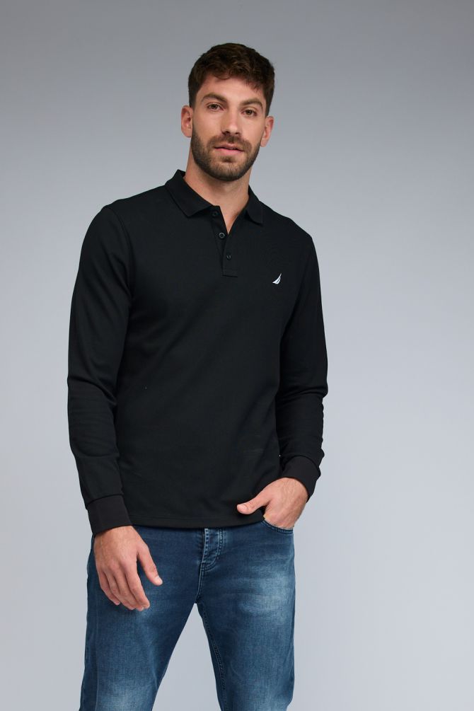 חולצת פולו Nautica ארוכה לגברים